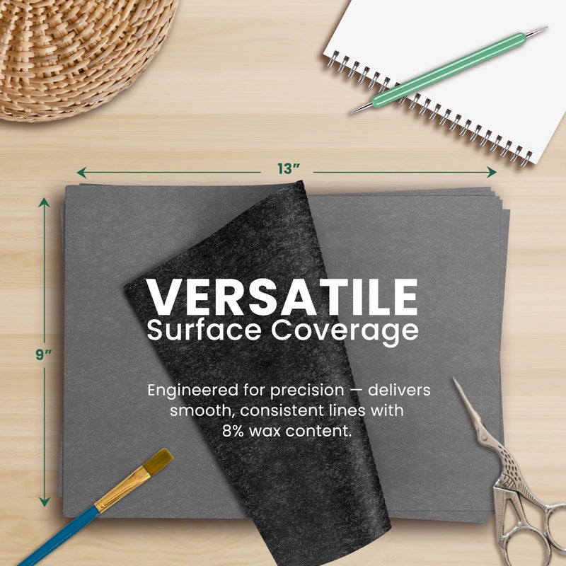 MyArtscape Graphite Transfer Paper - 9" x 13" - 25 Sheets - Waxed Carbon Paper for Tracing (Black) - Image 4